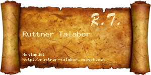 Ruttner Talabor névjegykártya